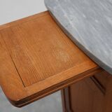 Rare pair of Art Nouveau nightstands with copper plaquette by Geo Verbanck,