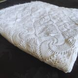 White cotton bedspread, Old crochet bedspread