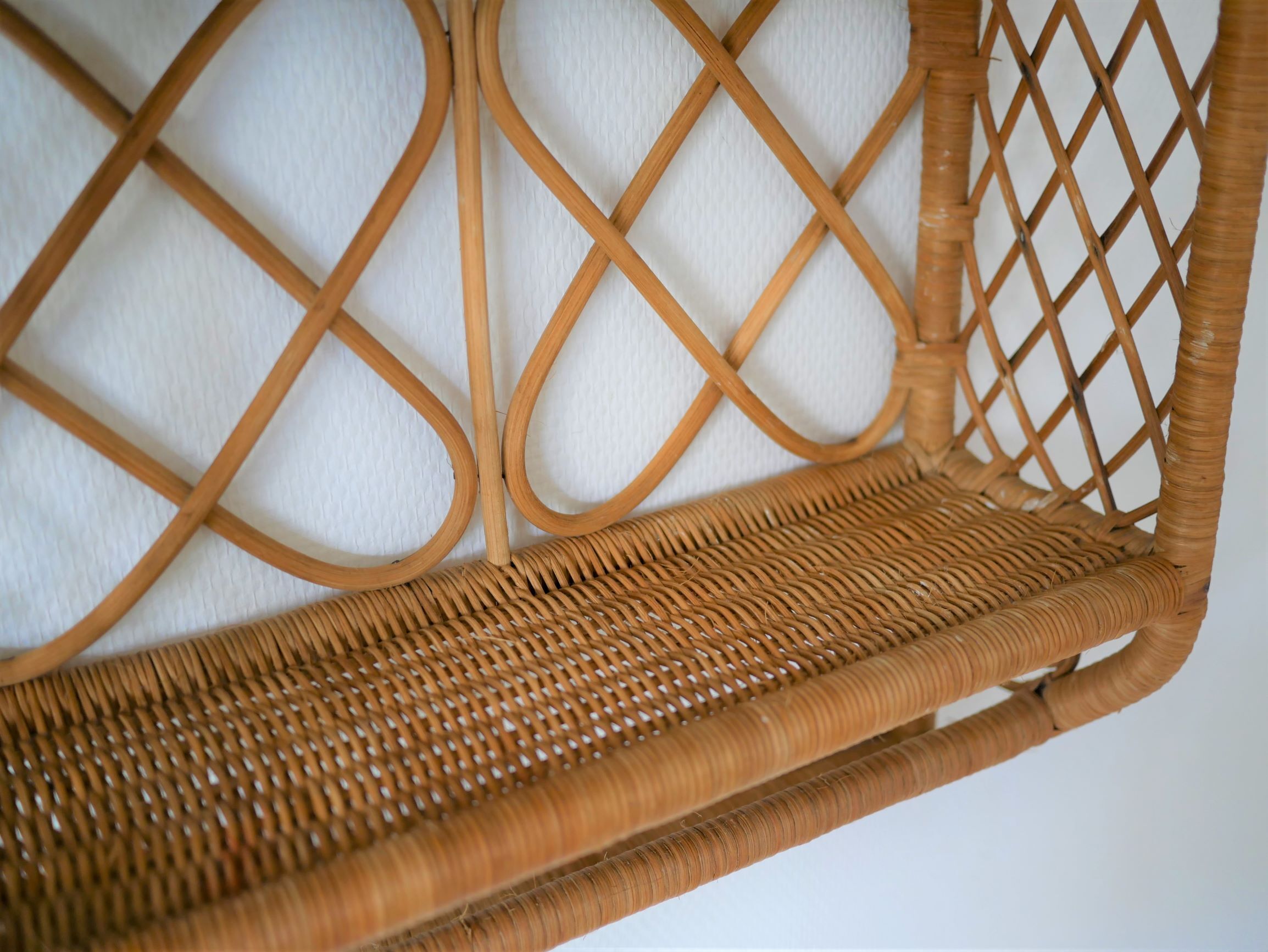 Rattan wall shelf