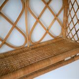 Rattan wall shelf