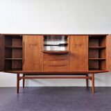 Scandinavian vintage teak highboard, Denmark 1960's