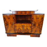 Art deco dining room sideboard in briar with upstand, 1940s