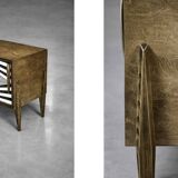 Scandinavian sideboard in birch with hand-painted op-art pattern, 1960s