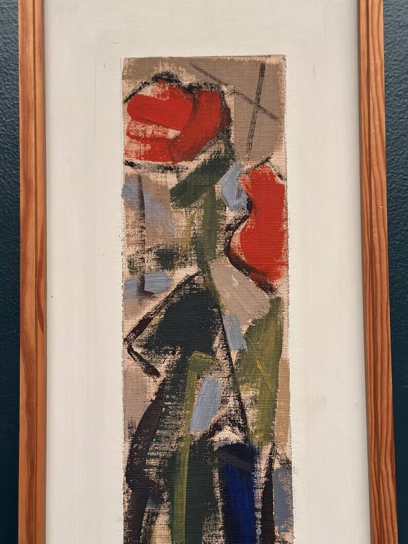 Original Vintage Swedish Oil on Panel – “Blossoms” by Gösta Falck – Signed – Framed