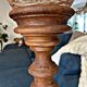 Large hand-patinated wooden candlestick – 100 cm – Unique piece