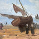Painting signed Gérard Roux known as "Rouxe" – Scene of a Normandy beach