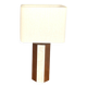 Lampe La Luco finition vernis noyer & or blanc
