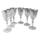 Set of 6 Large Red Wine Glasses. Bohemian Crystal. Diamond-tipped.