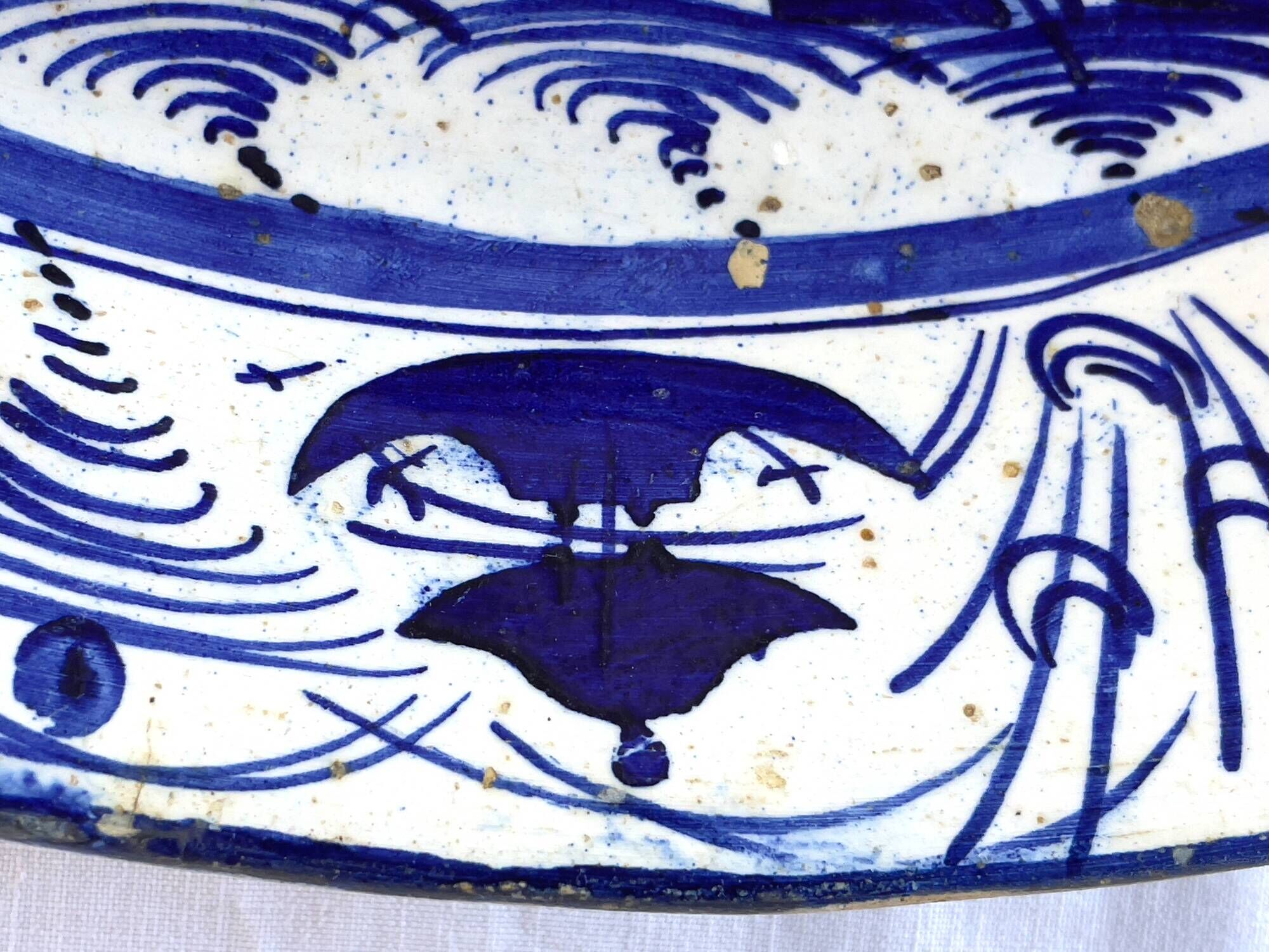 Portuguese earthenware dish, fusion between China - Macao and Portugal, 19th century