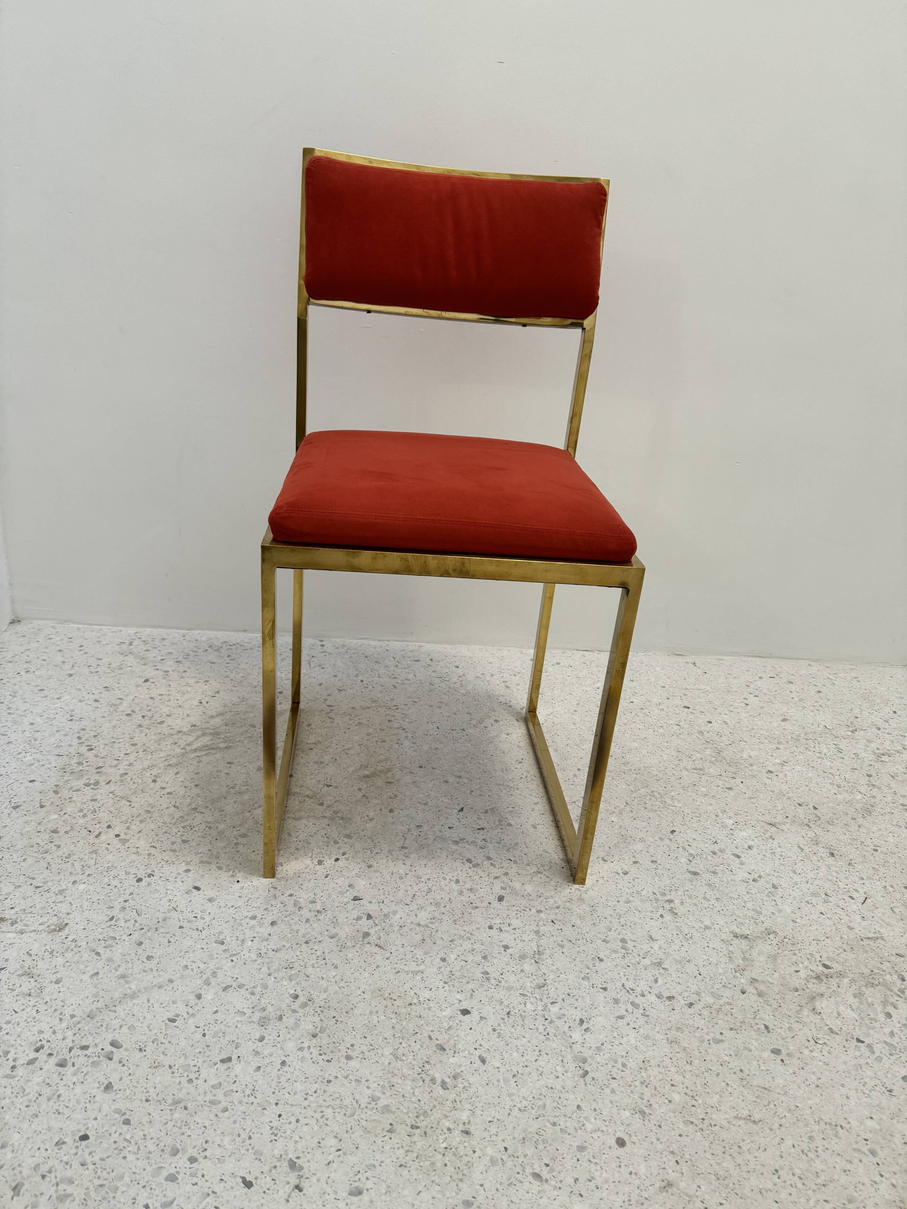 6 gold metal chairs from the 70s