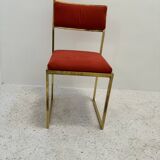 6 chaises métal doré années 70s