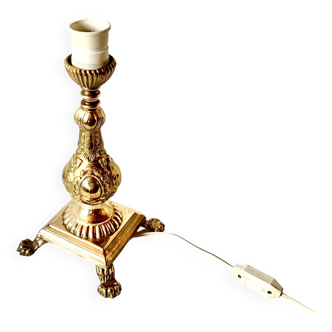 Old golden brass lamp base