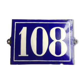 Plaque émaillé ancienne numéro 108