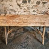 Table de toilette ou bureau d'écriture français ancien en châtaignier et peuplier, vers 1900