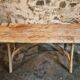 Antique French dressing table or writing desk in chestnut and poplar wood, circa 1900