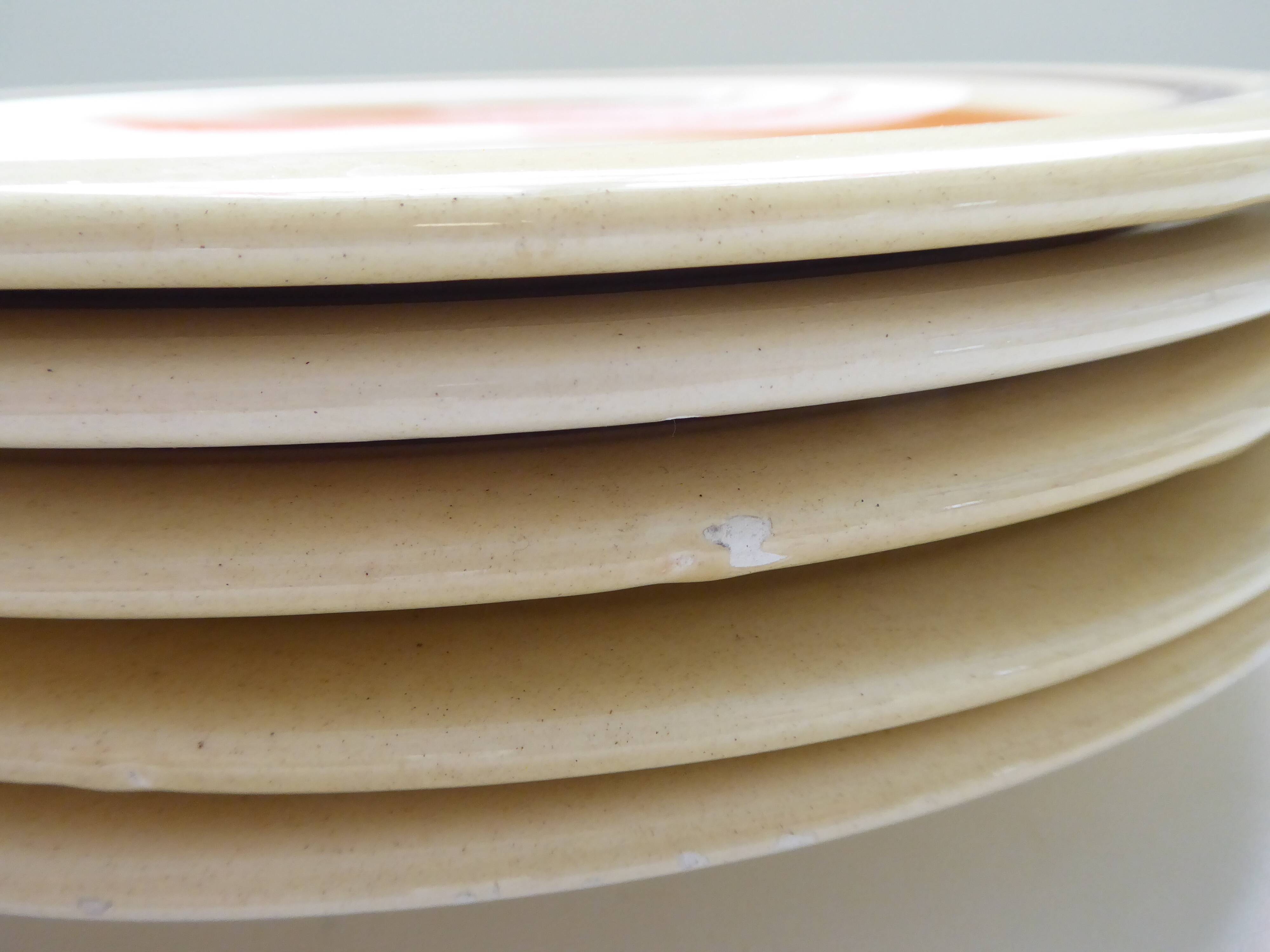 Set of 5 Vintage earthenware dinner plates