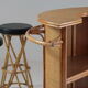 Rattan bar and stools, France 1960s, set of 3