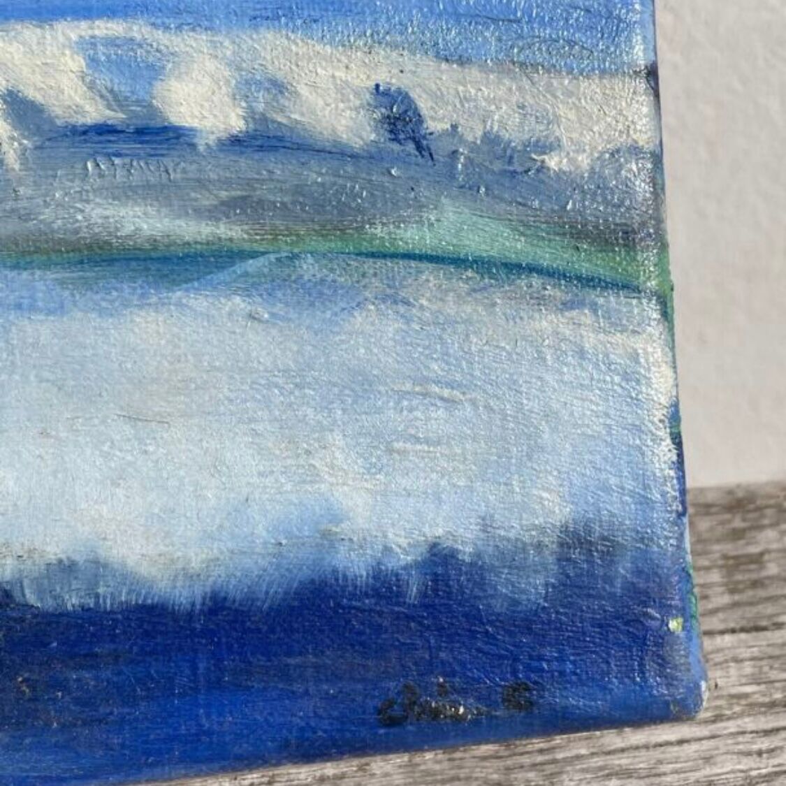 Oil on canvas landscape painting