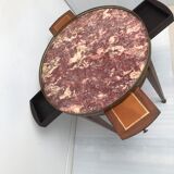 Table in wood, pink breo marble Louis XVI style