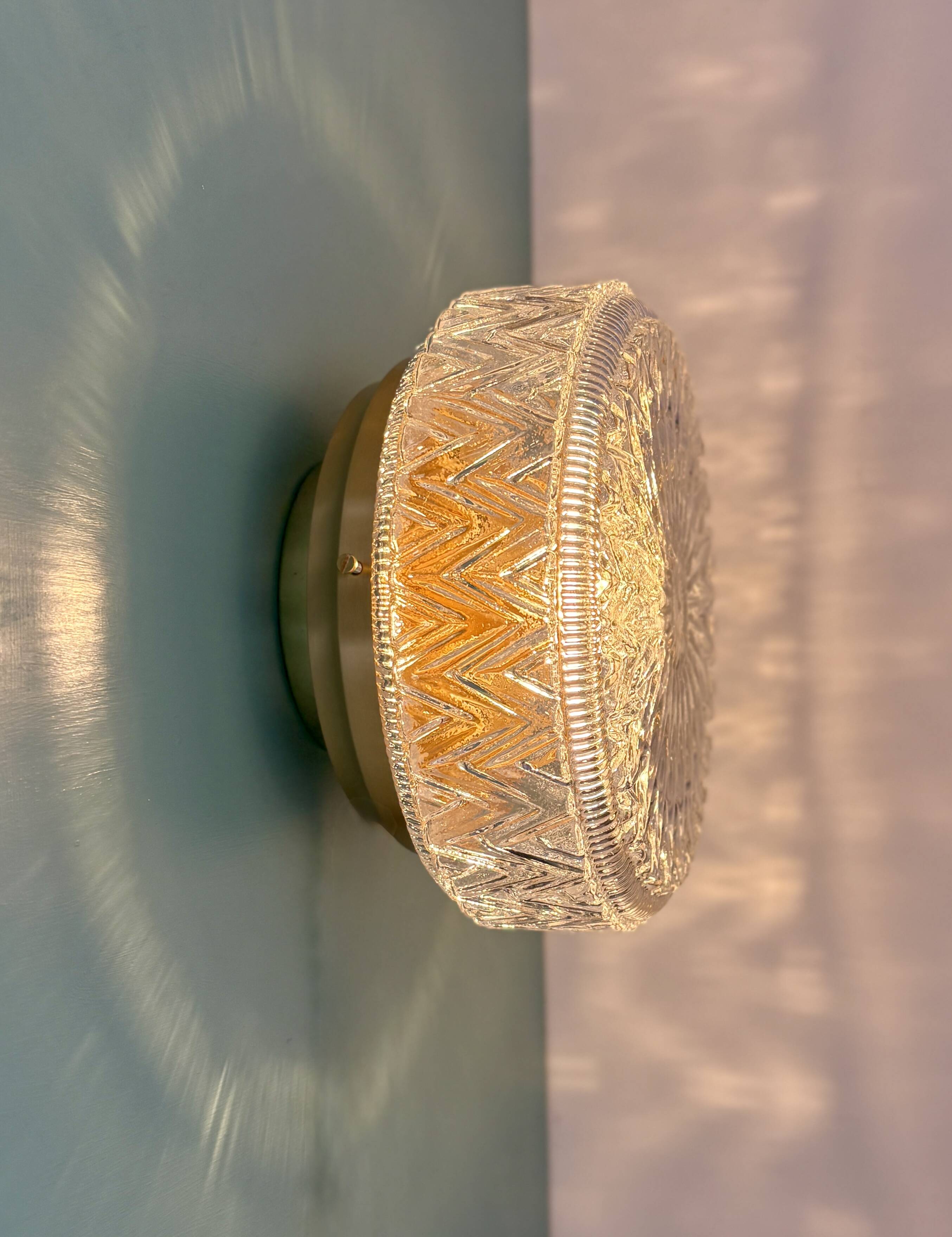 Vintage glass moulded globe wall/ceiling light.