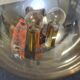 Vintage smoked glass pendant light