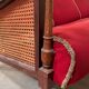 Wooden and velvet bench circa 1900