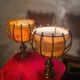 pair of vintage rattan table lamps by Louis Sognot 32x26 - 1950s-60s