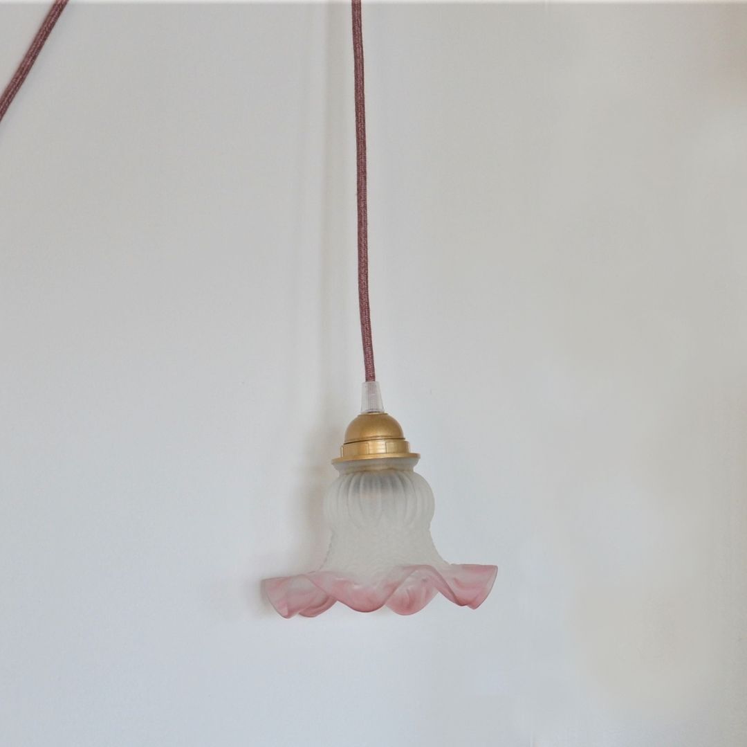 Frosted glass decoration - pink colours