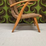 "Wroom & Dreesman 1950 corded armchair"
