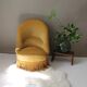 Fauteuil crapaud vintage couleur safran
