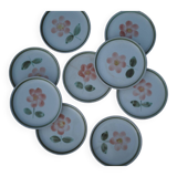 9 Sarreguemines plates, Régine model (Rare)