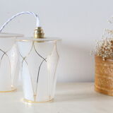 Frosted hanging lamp, vintage