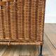 large wicker / rattan and black iron magazine rack from the 70s