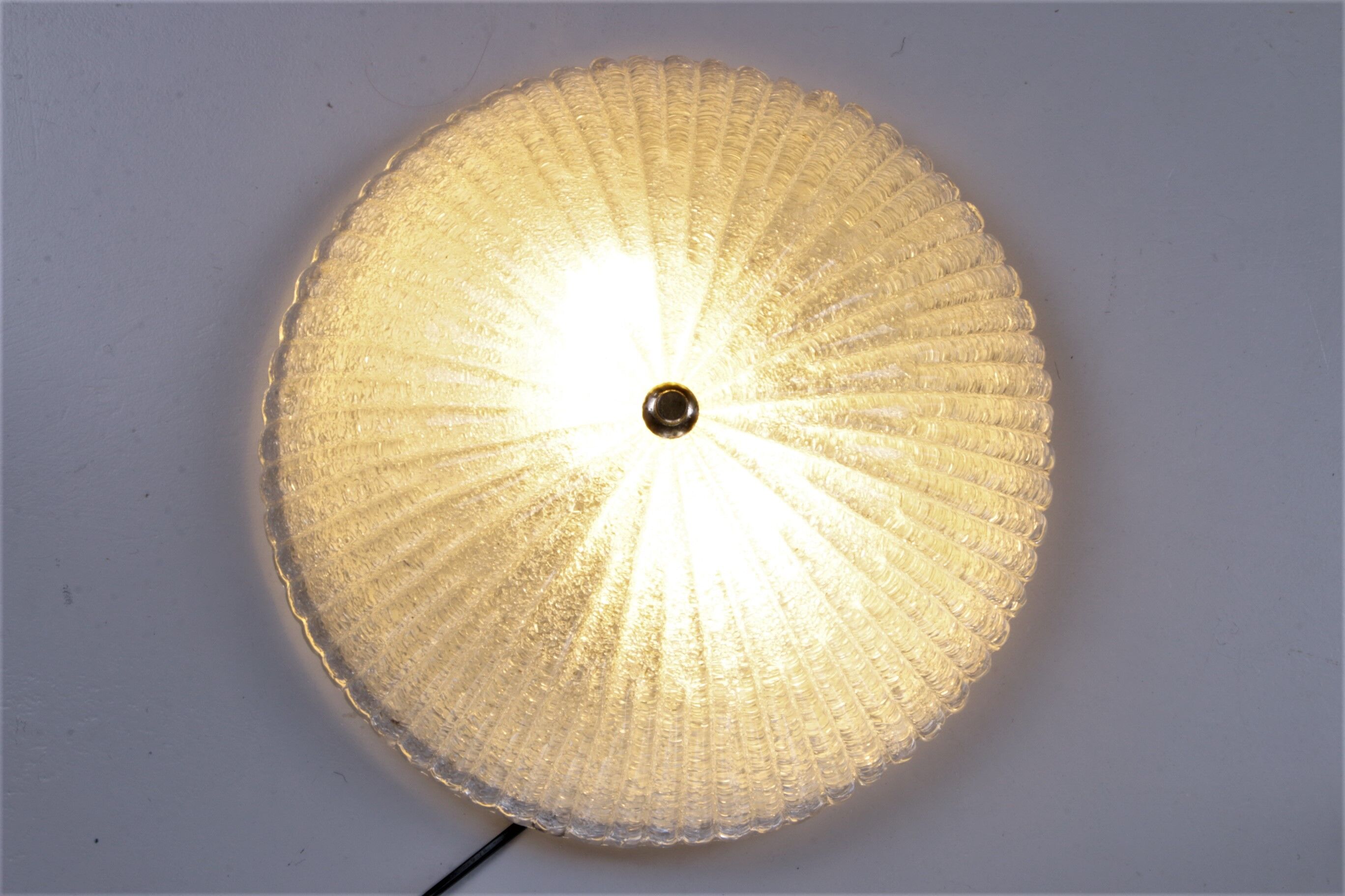 Vintage ceiling lamp with chrome and murano glass, 1960s