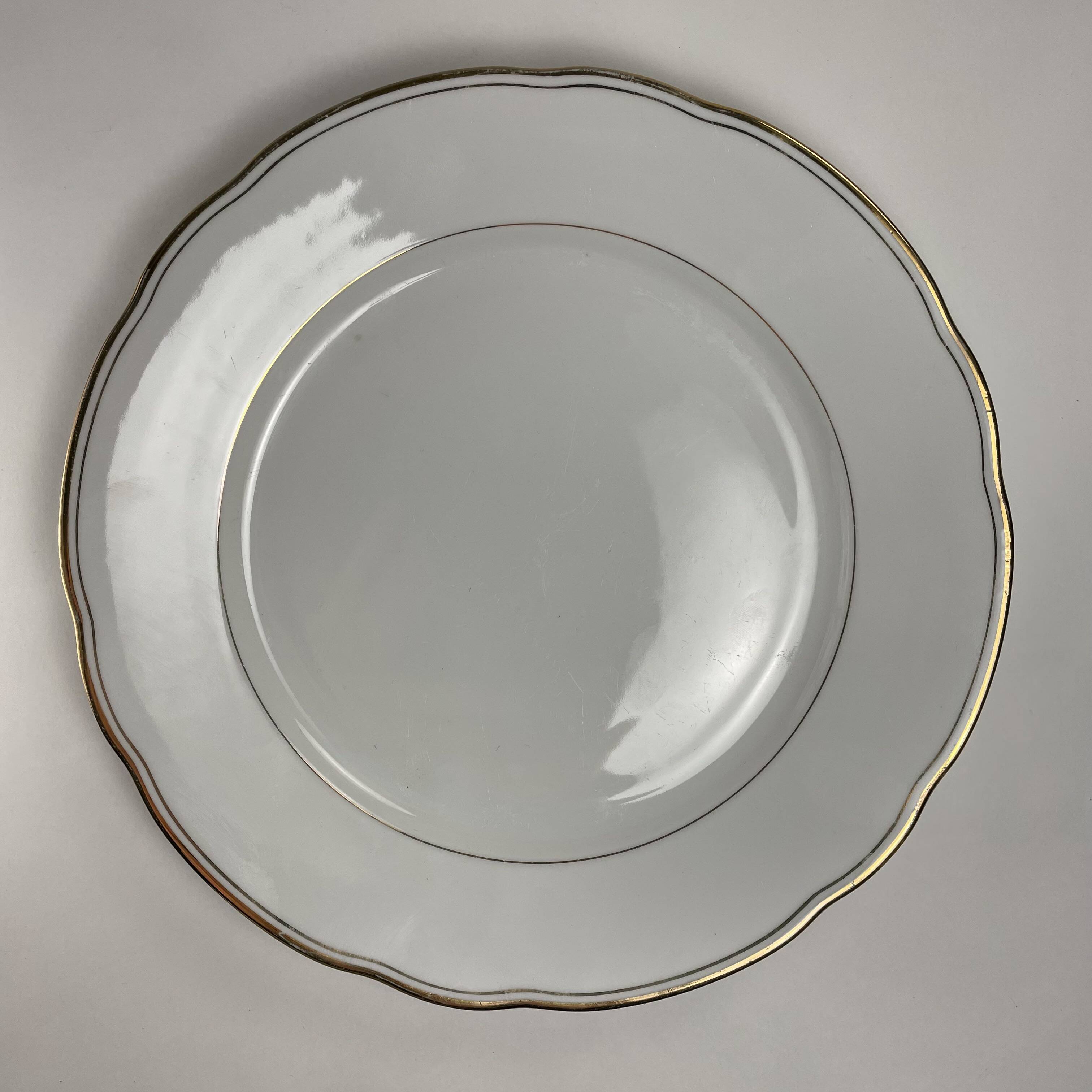 Lot de 10 Assiettes Plates Dorées Bavaria