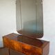 Coiffeuse ronce de noyer, triple miroir & laiton -Regency/ Art Déco