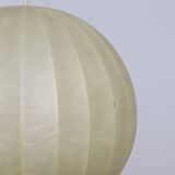1970s Italian Cocoon Globe Pendant Lamp with teak details