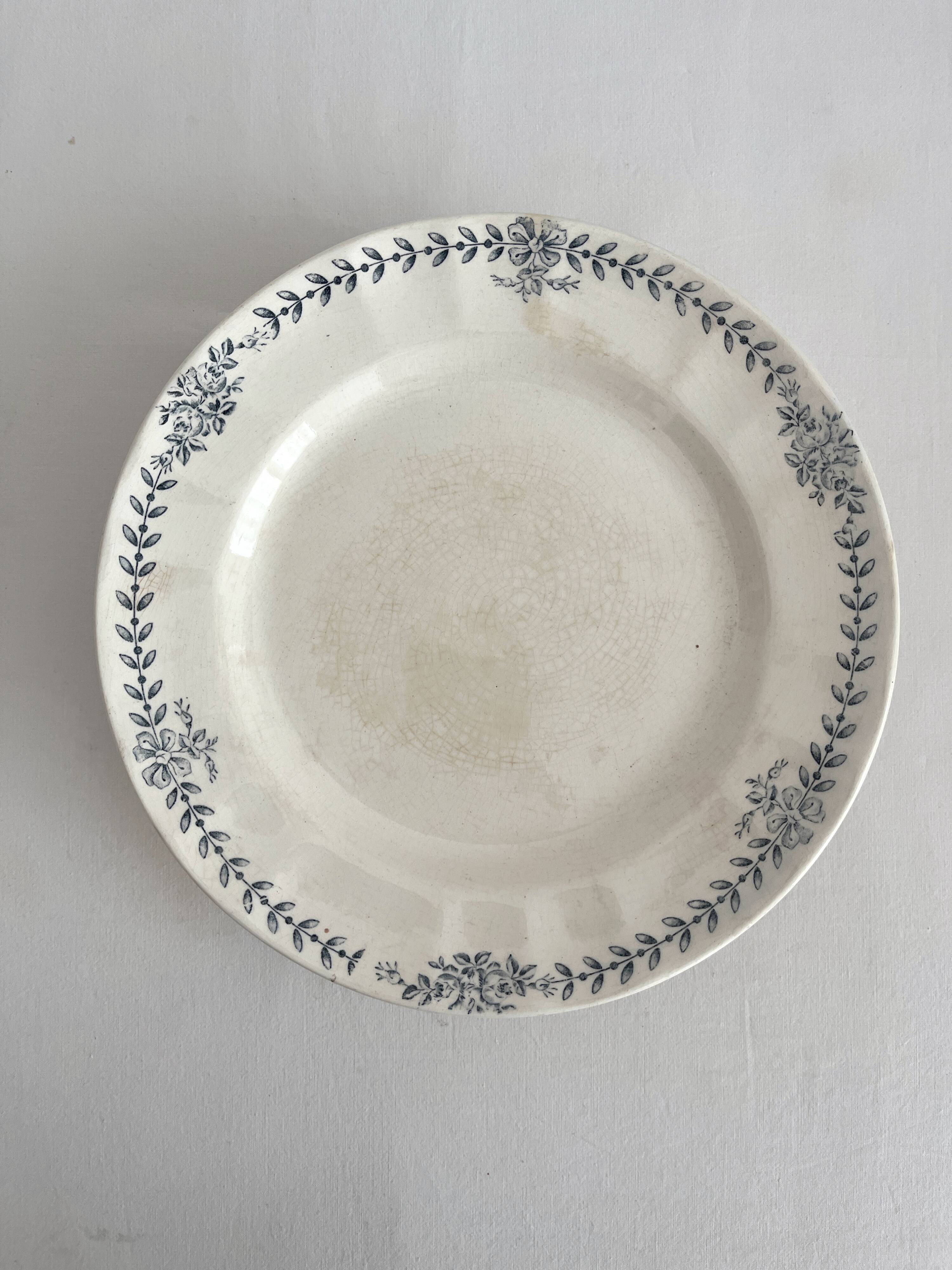 Low ironstone compote dish "Yvonne" Longchamp earthenware