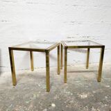 Duo de tables d'appoint dorées