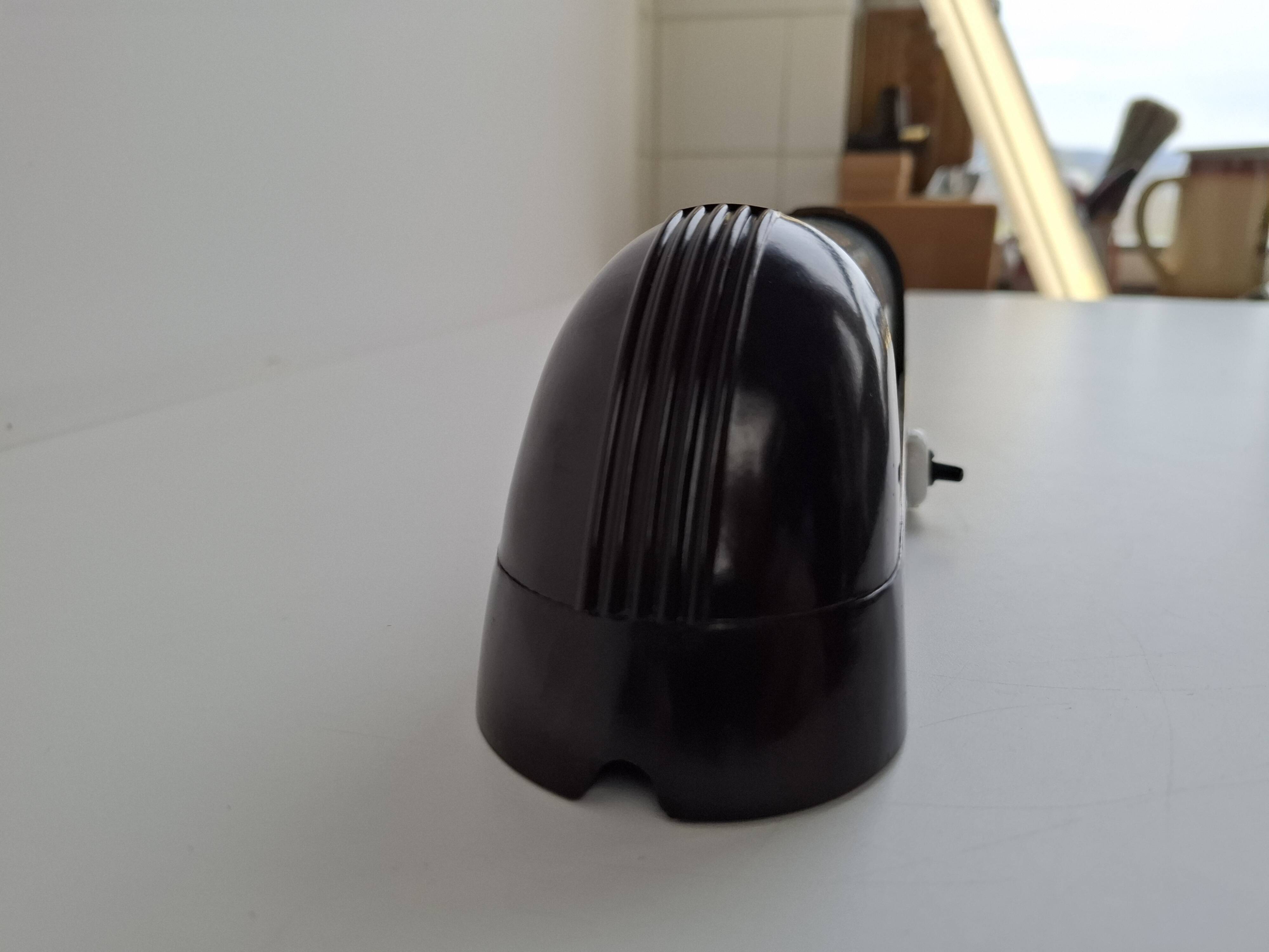 1930s Czechoslovak Art Deco Bakelite Wall Lamp with Frosted Glass
