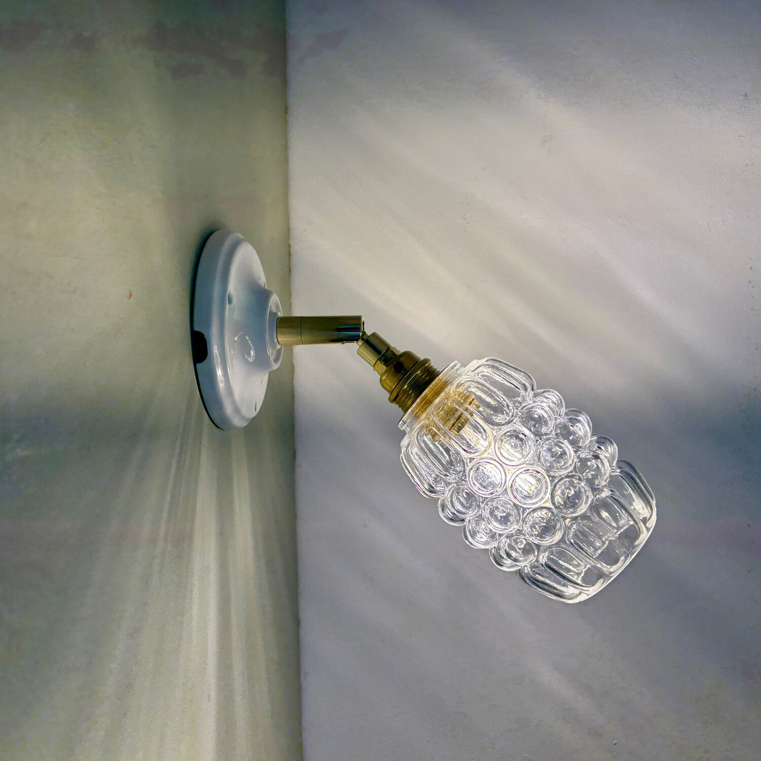 Vintage bubble glass tulip wall light