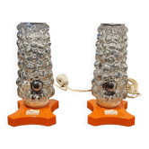 Pair of psychedelic Hawill table lamps, vintage, 70s.