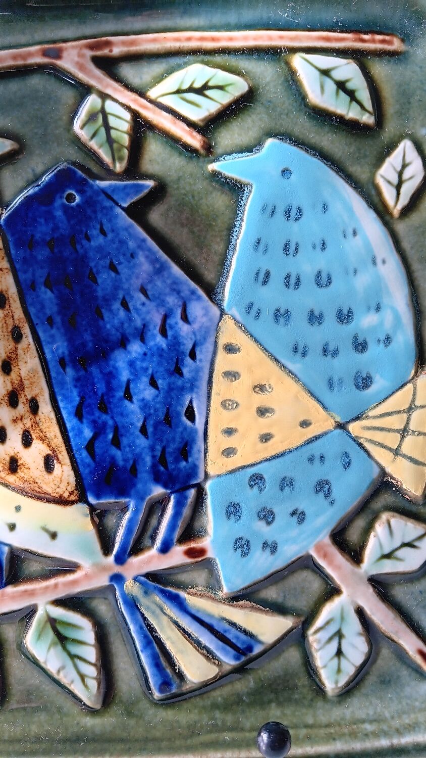 Ceramic plaque "the 3 birds" by Lisa Larson - Harlekin series