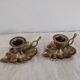 Pair of brass candle holders in the shape of a leaf – 1960s