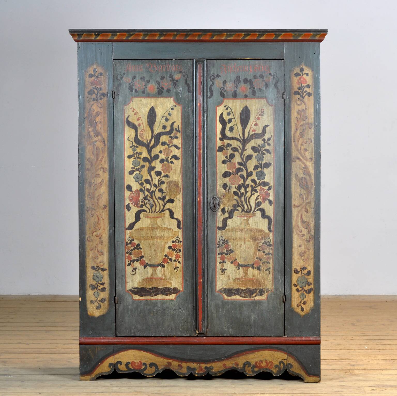 German folk art bridal armoire, 1809