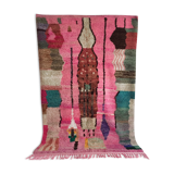 Moroccan Berber carpet Boujaad pink with colorful patterns 304x201cm