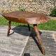 Vintage brutalist wooden coffee table