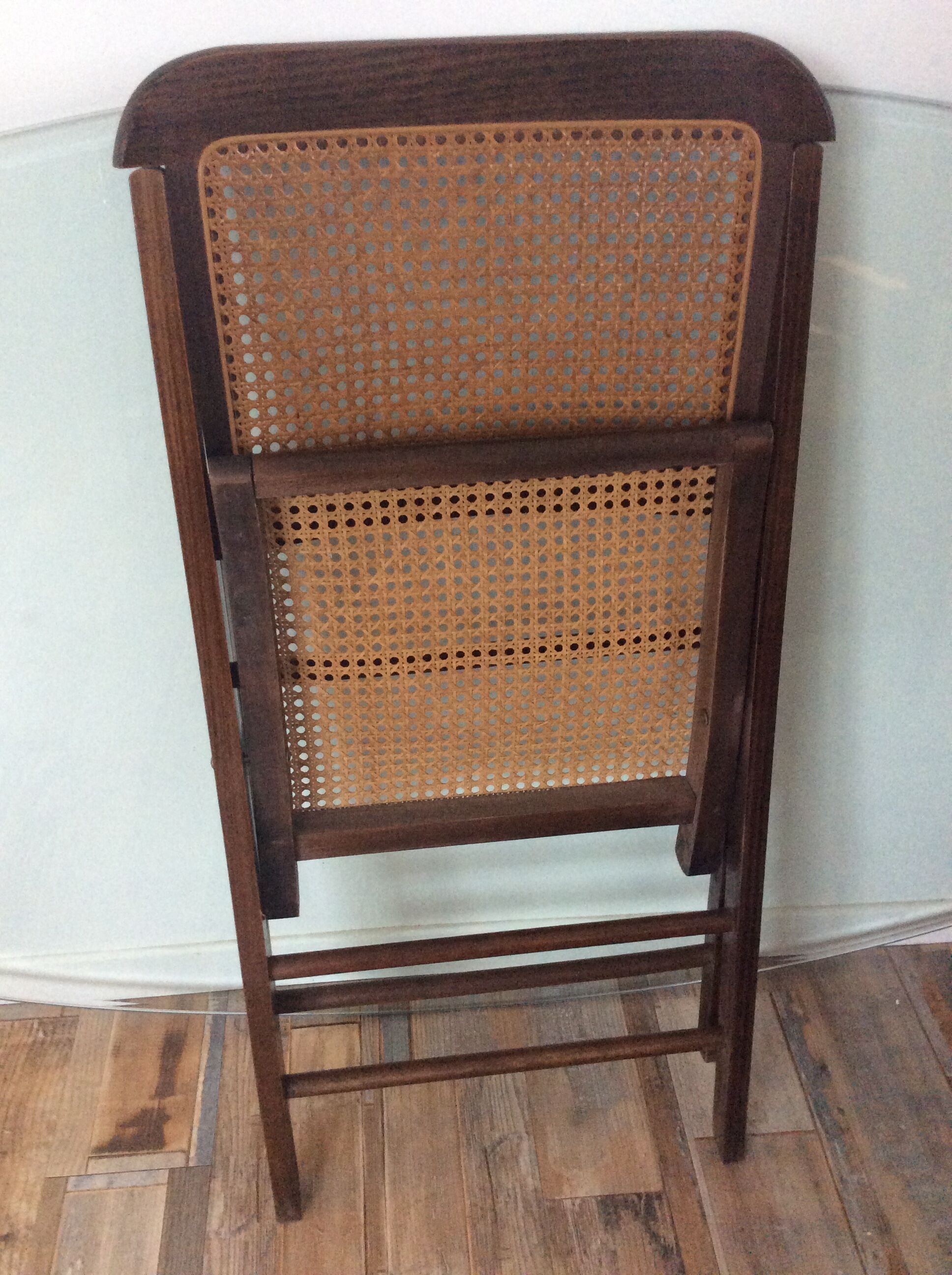 Folding chair caned from the 70s