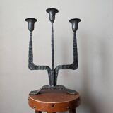 3-arm chandelier, ironwork, brutalist design, handmade