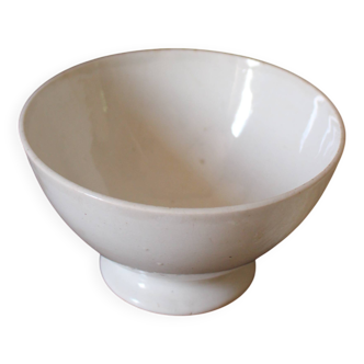 Antique off-white earthenware footed bowl